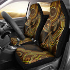 Orange Indigenous Dragonfly Australia Car Seat Cover Aboriginal Art - Aussie Hoodie