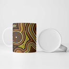 Orange Indigenous Dragonfly Australia Ceramic Mug Aboriginal Art - Aussie Hoodie