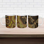 Orange Indigenous Dragonfly Australia Ceramic Mug Aboriginal Art - Aussie Hoodie