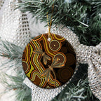 Orange Indigenous Dragonfly Australia Ceramic Ornament Aboriginal Art - Aussie Hoodie