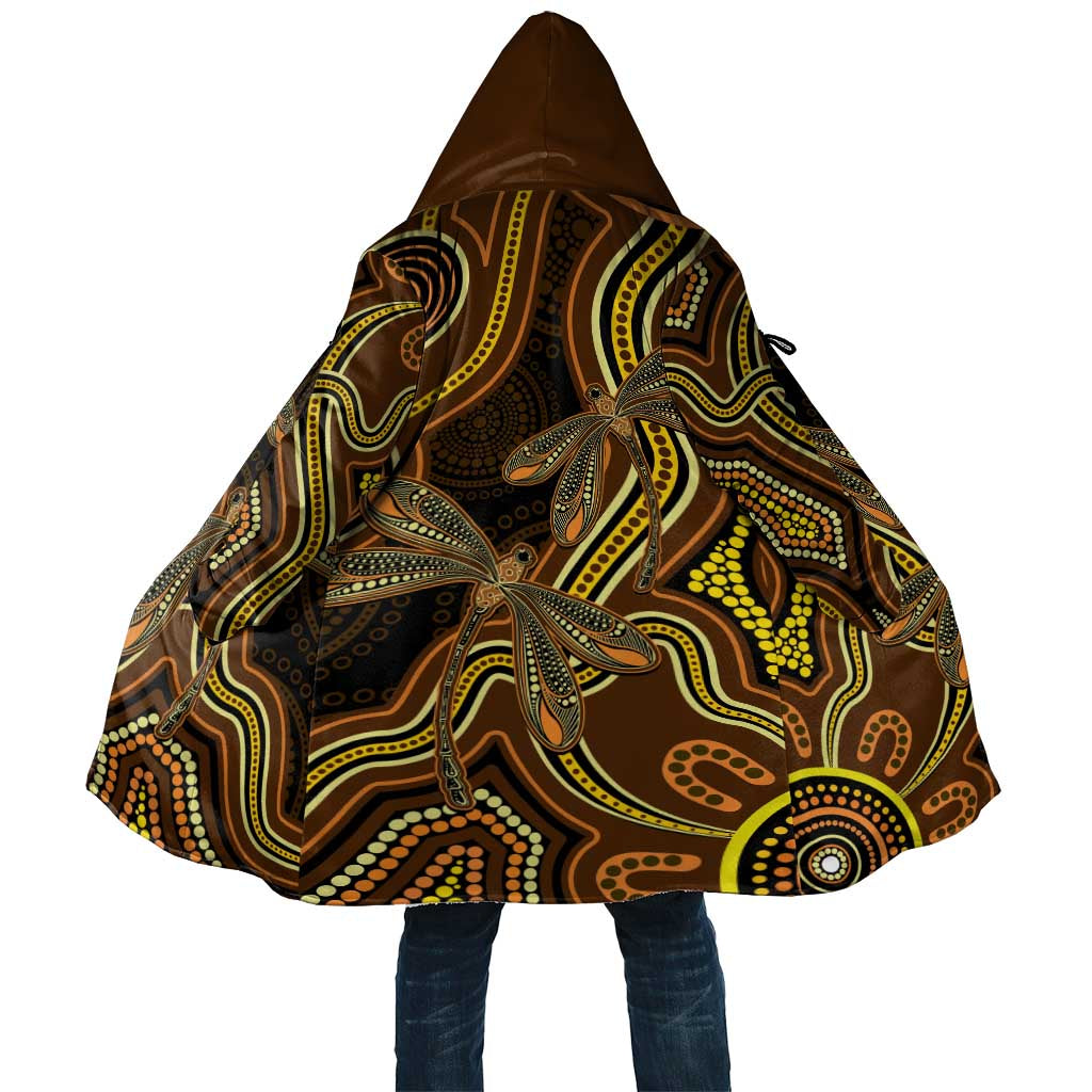 Orange Indigenous Dragonfly Australia Cloak Aboriginal Art - Aussie Hoodie