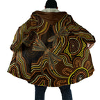 Orange Indigenous Dragonfly Australia Cloak Aboriginal Art - Aussie Hoodie