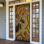 Orange Indigenous Dragonfly Australia Door Cover Aboriginal Art - Aussie Hoodie