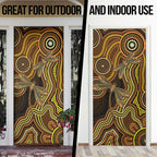 Orange Indigenous Dragonfly Australia Door Cover Aboriginal Art - Aussie Hoodie