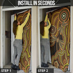 Orange Indigenous Dragonfly Australia Door Cover Aboriginal Art - Aussie Hoodie