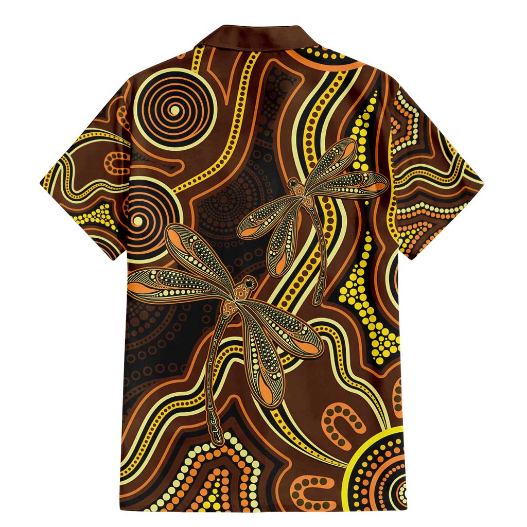 Orange Indigenous Dragonfly Australia Family Matching Mermaid Dress and Hawaiian Shirt Aboriginal Art - Aussie Hoodie