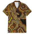 Orange Indigenous Dragonfly Australia Family Matching Short Sleeve Bodycon Dress and Hawaiian Shirt Aboriginal Art - Aussie Hoodie