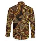 Orange Indigenous Dragonfly Australia Family Matching Short Sleeve Bodycon Dress and Hawaiian Shirt Aboriginal Art - Aussie Hoodie