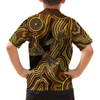 Orange Indigenous Dragonfly Australia Family Matching Summer Maxi Dress and Hawaiian Shirt Aboriginal Art - Aussie Hoodie