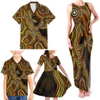 Orange Indigenous Dragonfly Australia Family Matching Tank Maxi Dress and Hawaiian Shirt Aboriginal Art - Aussie Hoodie