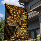 Orange Indigenous Dragonfly Australia Garden Flag Aboriginal Art - Aussie Hoodie