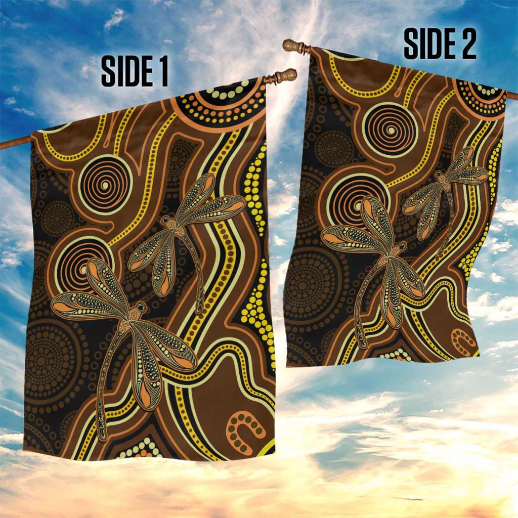 Orange Indigenous Dragonfly Australia Garden Flag Aboriginal Art - Aussie Hoodie