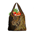 Orange Indigenous Dragonfly Australia Grocery Bag Aboriginal Art - Aussie Hoodie