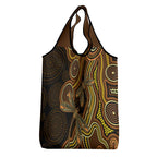 Orange Indigenous Dragonfly Australia Grocery Bag Aboriginal Art - Aussie Hoodie
