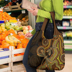Orange Indigenous Dragonfly Australia Grocery Bag Aboriginal Art - Aussie Hoodie
