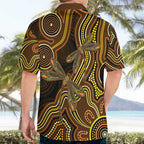Orange Indigenous Dragonfly Australia Hawaiian Shirt Aboriginal Art - Aussie Hoodie