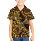 Orange Indigenous Dragonfly Australia Hawaiian Shirt Aboriginal Art - Aussie Hoodie
