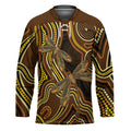 Orange Indigenous Dragonfly Australia Hockey Jersey Aboriginal Art - Aussie Hoodie