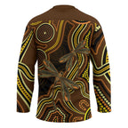 Orange Indigenous Dragonfly Australia Hockey Jersey Aboriginal Art - Aussie Hoodie