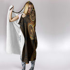 Orange Indigenous Dragonfly Australia Hooded Blanket Aboriginal Art - Aussie Hoodie