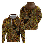 Orange Indigenous Dragonfly Australia Hoodie Aboriginal Art - Aussie Hoodie