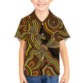 Orange Indigenous Dragonfly Australia Kid Hawaiian Shirt Aboriginal Art - Aussie Hoodie
