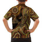 Orange Indigenous Dragonfly Australia Kid Hawaiian Shirt Aboriginal Art - Aussie Hoodie