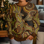Orange Indigenous Dragonfly Australia Kid Ugly Christmas Sweater Aboriginal Art - Aussie Hoodie