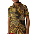 Orange Indigenous Dragonfly Australia Kid Polo Shirt Aboriginal Art - Aussie Hoodie