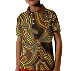 Orange Indigenous Dragonfly Australia Kid Polo Shirt Aboriginal Art - Aussie Hoodie