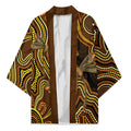 Orange Indigenous Dragonfly Australia Kimono Aboriginal Art - Aussie Hoodie
