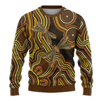 Orange Indigenous Dragonfly Australia Ugly Christmas Sweater Aboriginal Art - Aussie Hoodie