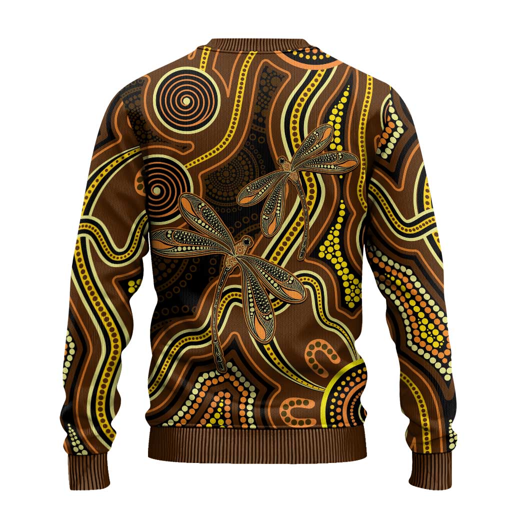 Orange Indigenous Dragonfly Australia Ugly Christmas Sweater Aboriginal Art - Aussie Hoodie
