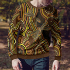 Orange Indigenous Dragonfly Australia Ugly Christmas Sweater Aboriginal Art - Aussie Hoodie