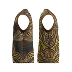 Orange Indigenous Dragonfly Australia Christmas Knitted V-Neck Vest Aboriginal Art - Aussie Hoodie