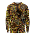 Orange Indigenous Dragonfly Australia Long Sleeve Shirt Aboriginal Art - Aussie Hoodie