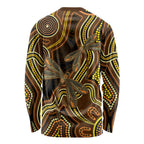 Orange Indigenous Dragonfly Australia Long Sleeve Shirt Aboriginal Art - Aussie Hoodie