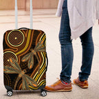 Orange Indigenous Dragonfly Australia Luggage Cover Aboriginal Art - Aussie Hoodie