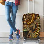Orange Indigenous Dragonfly Australia Luggage Cover Aboriginal Art - Aussie Hoodie