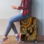Orange Indigenous Dragonfly Australia Luggage Cover Aboriginal Art - Aussie Hoodie