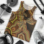 Orange Indigenous Dragonfly Australia Men Tank Top Aboriginal Art - Aussie Hoodie