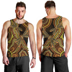 Orange Indigenous Dragonfly Australia Men Tank Top Aboriginal Art - Aussie Hoodie