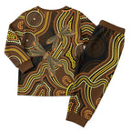 Orange Indigenous Dragonfly Australia Christmas Pajama Set Aboriginal Art - Aussie Hoodie