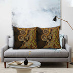 Orange Indigenous Dragonfly Australia Pillow Cover Aboriginal Art - Aussie Hoodie
