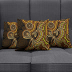 Orange Indigenous Dragonfly Australia Pillow Cover Aboriginal Art - Aussie Hoodie