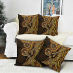 Orange Indigenous Dragonfly Australia Pillow Cover Aboriginal Art - Aussie Hoodie