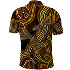 Orange Indigenous Dragonfly Australia Polo Shirt Aboriginal Art - Aussie Hoodie