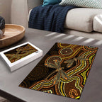 Orange Indigenous Dragonfly Australia Puzzle Aboriginal Art - Aussie Hoodie