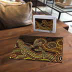 Orange Indigenous Dragonfly Australia Puzzle Aboriginal Art - Aussie Hoodie
