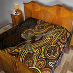 Orange Indigenous Dragonfly Australia Quilt Aboriginal Art - Aussie Hoodie